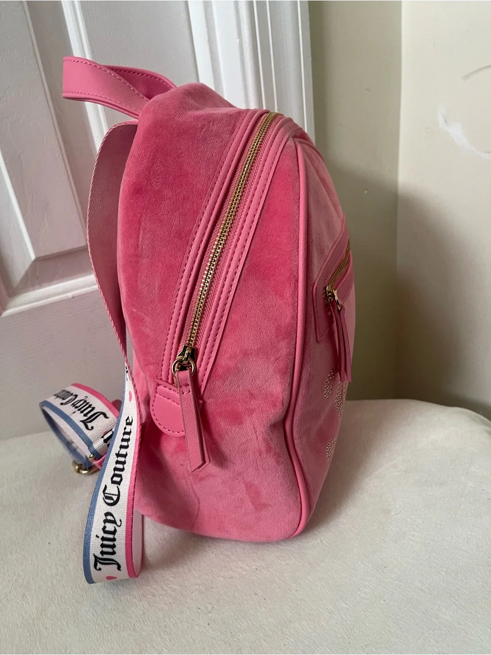 Juicy Couture Pink Velour Mini Backpack